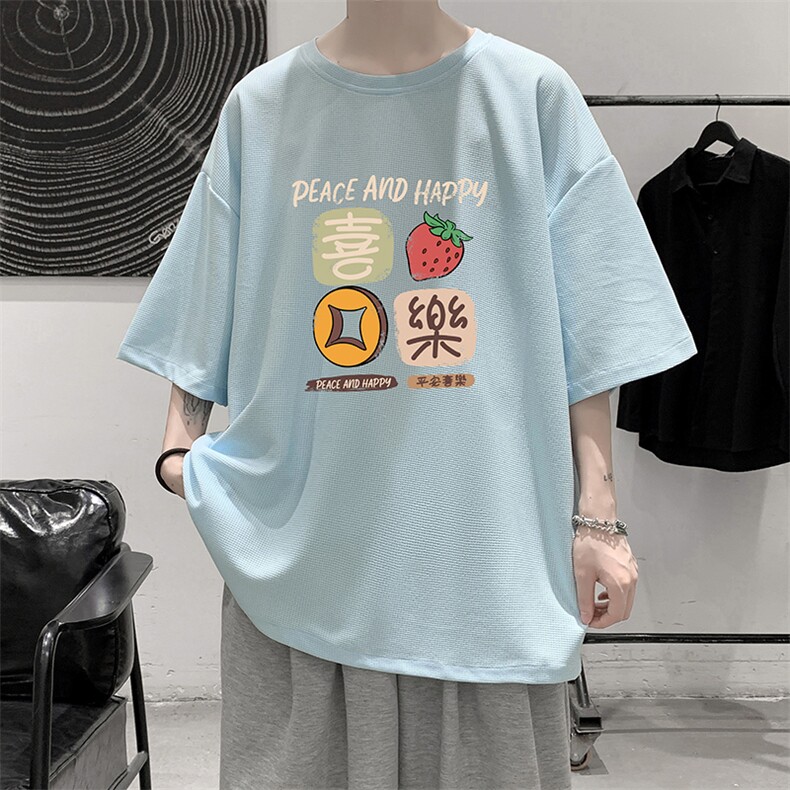 华夫格t恤男短袖男大码五分袖大皂风HT73322-P22,男装T恤,电商A040