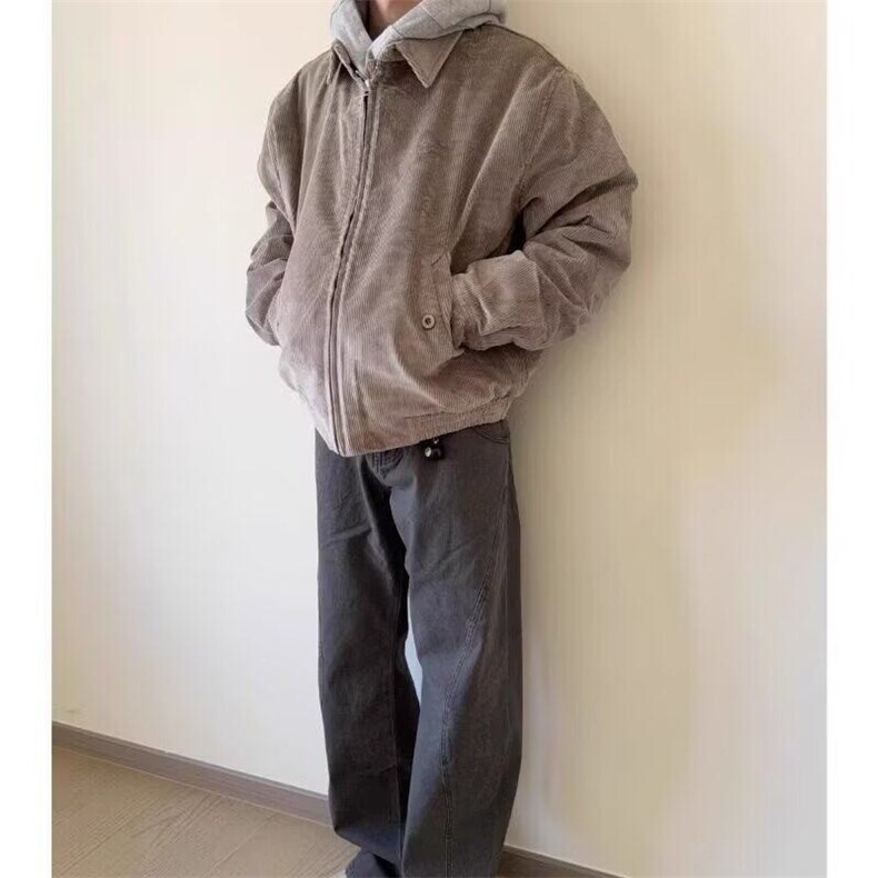 美式复古高级感工装夹克男女冬灯芯绒短款加厚棉服外套JKK16P65,男装夹克,电商D256-2(原A064-2)