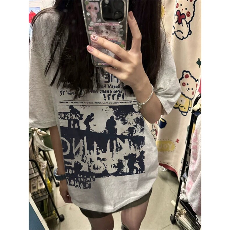 M311-P30男女款可搭情侣美式复古小众印花纯棉T亲肤全棉短袖,男装T恤,星座617A-2