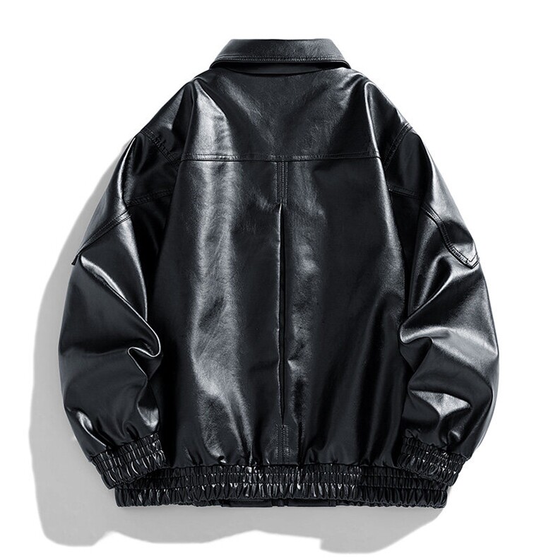 XZ-221/JK2577/P95美式潮牌痞帅机车服翻领PU皮衣夹克外套,男装夹克,星座221