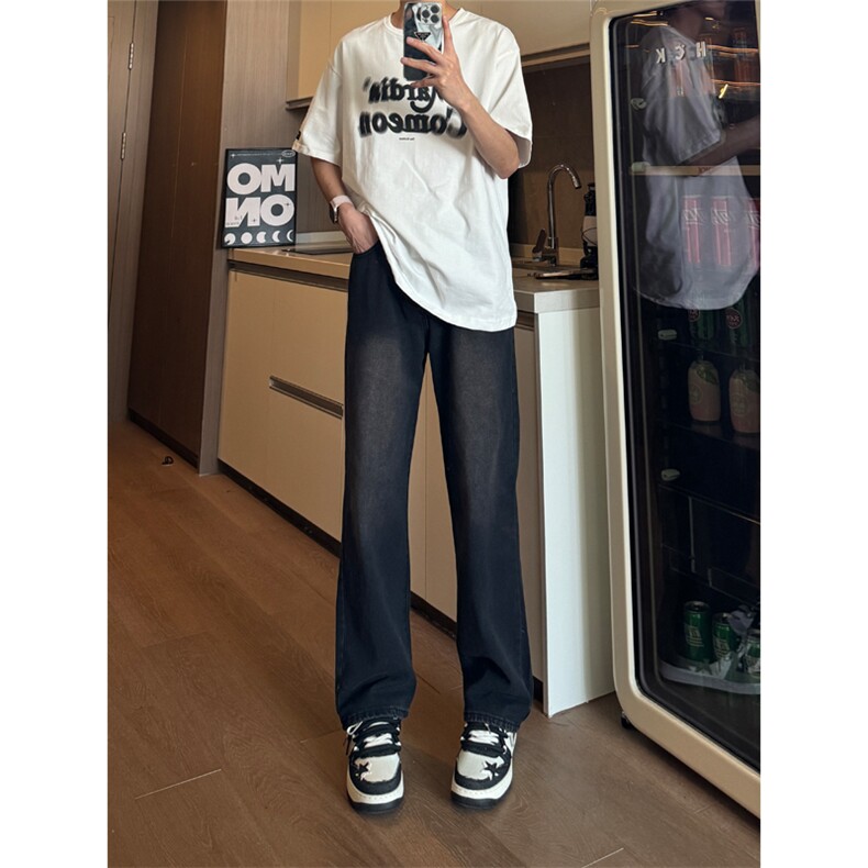 现货水洗复古宽松直筒牛仔裤男K5806-P50控78,男装牛仔裤,星座205