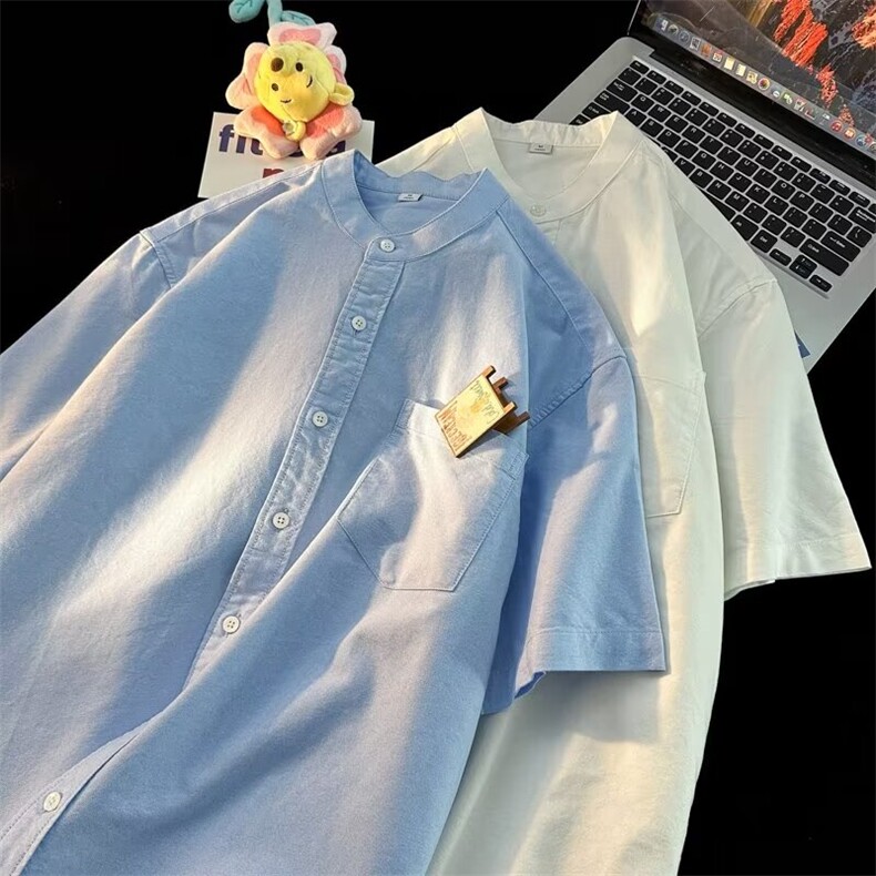 夏男短袖衬衫圆领涤棉牛津纺衬衣CS181P40,男装衬衫,星座1013-1