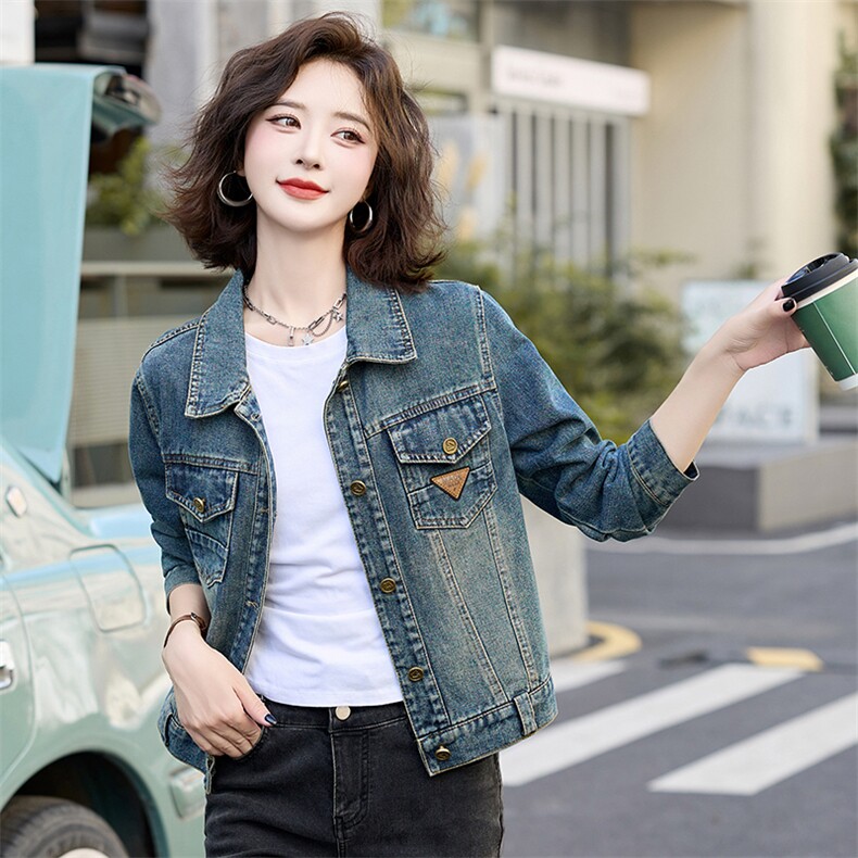 牛仔外套女春秋季2025年新款小个子女生时尚洋气百搭款上衣,女装短外套,新感觉