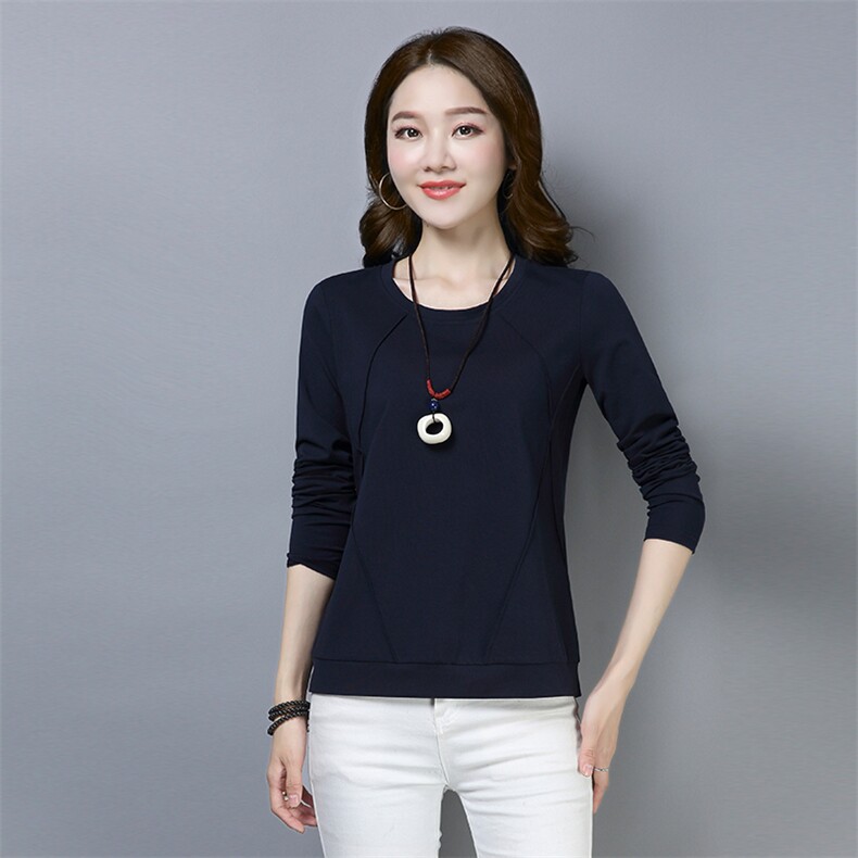 长袖T恤女2021新品时尚修身显瘦女式洋气上衣休闲打底衫,女装T恤,曼沙奕珂