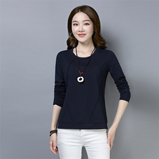 长袖T恤女2021新品时尚修身显瘦女式洋气上衣休闲打底衫，女装T恤，曼沙奕珂