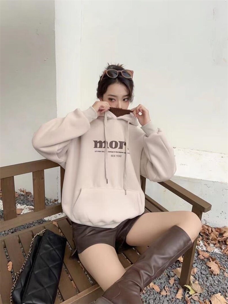 戴帽加高领加绒卫衣，女装卫衣/绒衫，泽妤