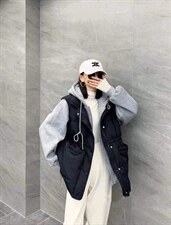 2021冬款羽绒卫衣假两件套羽绒服，女装卫衣/绒衫，炫女孩