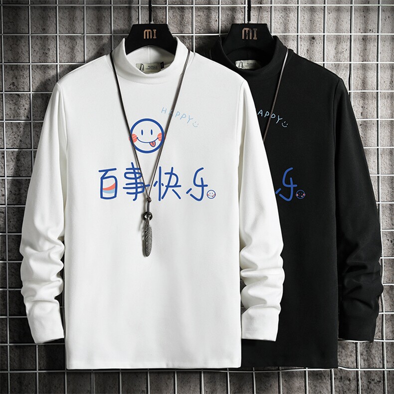 BT40183-P30加绒款-P40半高领长袖t恤男大码内搭打底衫男网格,男装T恤,电商A040A