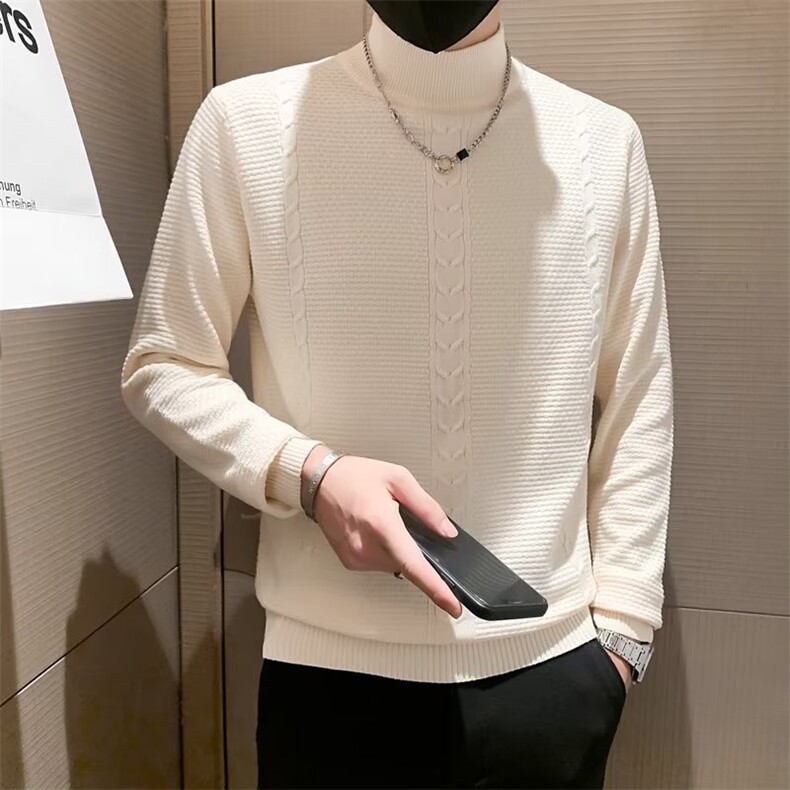 男士半高领毛衣秋冬季百搭修身针织打底衫网红同款S524-P50,男装针织衫/毛衣,星座1109-3