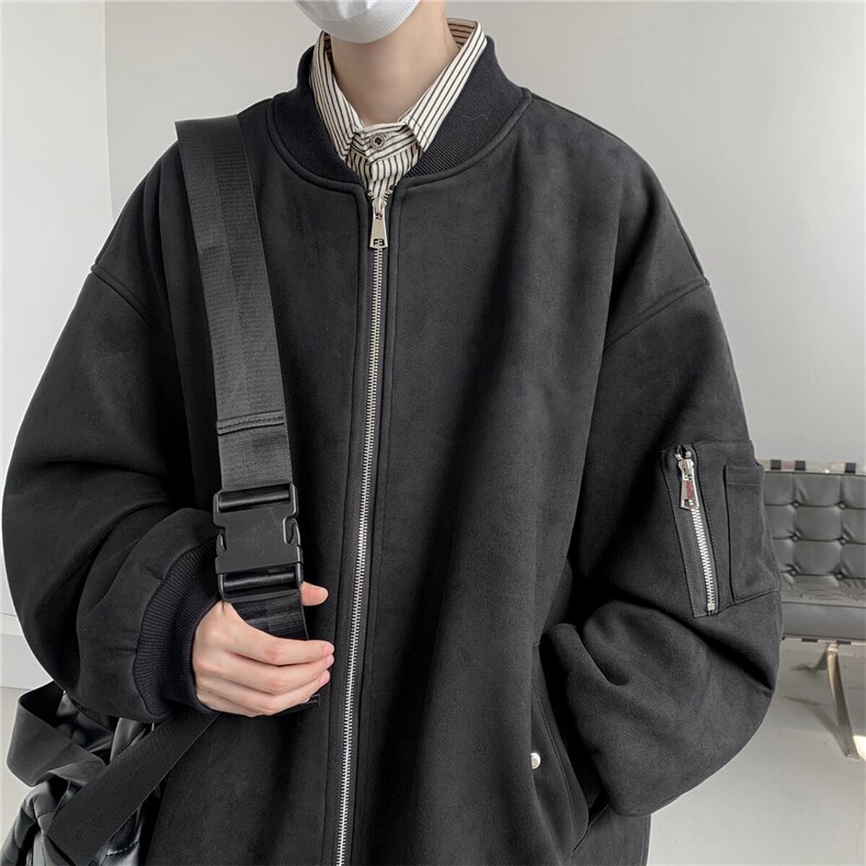 特P68控118春秋款美式复古麂皮绒飞行棒球服男女夹克外套JF01,男装夹克,电商B370