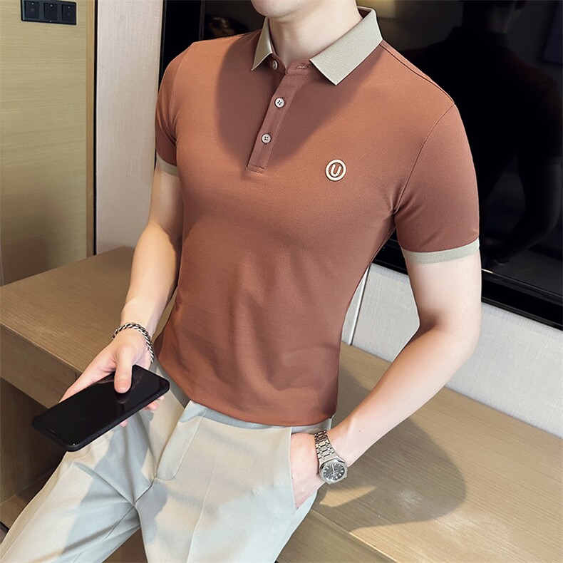 抖音！！现货主推夏季短袖翻领Polo衫5色大码半袖T066-特P40,男装T恤,电商D342