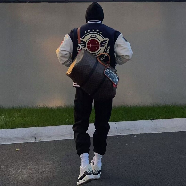 美式棒球服男女秋冬季潮牌毛巾绣飞行员夹克加厚情侣休闲宽松外套,男装夹克,星座1210-1