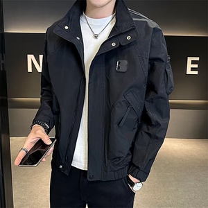 潮牌痞帅工装外套男新款潮流短款夹克衣服男款男士春秋款上衣图片