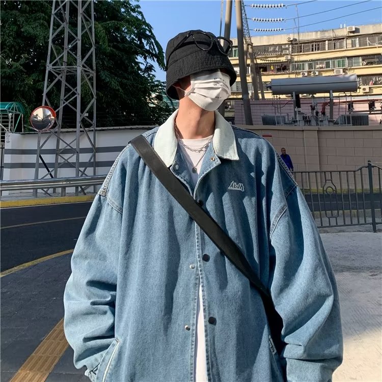 ins港风原宿宽松牛仔外套男秋季韩版潮流炸街夹克休闲百搭牛仔衣,男装工装外套,星座1210-1