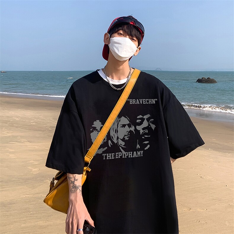 B239-1213-P28个性人物头像抽象印花夏季高克重半袖短袖t恤,男装T恤,星座514-2(原B239)