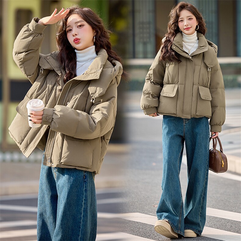 短款白鸭绒羽绒服时尚潮流2024年冬季新款,女装羽绒服,橙子家