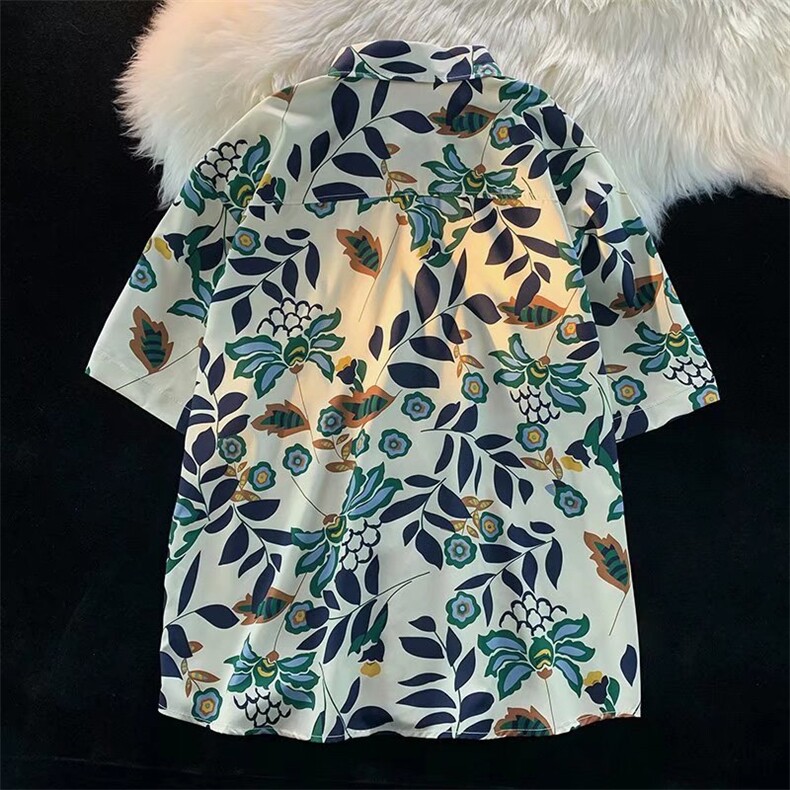 夏日度假风情印花衬衫男女潮牌设计感小众沙滩宽松上衣CS188-P35,男装衬衫,星座1008
