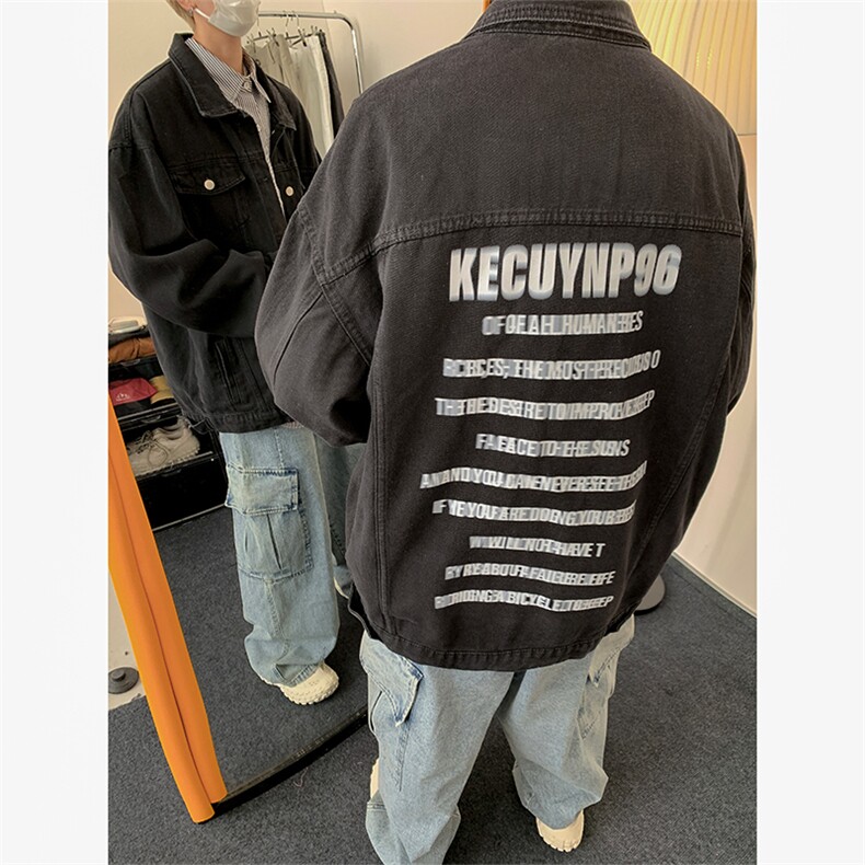 直播品质美式高街扎染印花复古水洗牛仔衣潮流夹克外套NZ06特65,男装夹克,电商A486