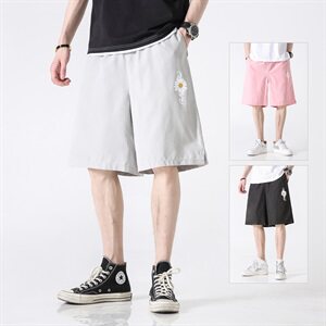 小邹菊夏季五分裤中裤印花男女宽松运动裤休闲短裤K181/P20图片