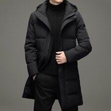 新款2023冬季脱卸帽羽绒服男装白鸭绒外套爸爸装YL21607-P390,jk搭配八角帽图片