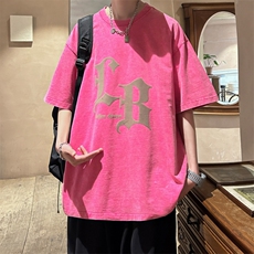 ！2023夏季水洗学生男士短袖T恤纯棉潮牌发泡半袖XT101P35，男装T恤，电商B220