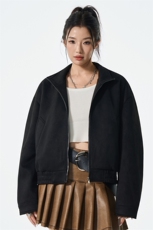 400克重磅鹿皮绒简易宽松泡泡袖光版夹克男女外套A406JK5628P93，男装夹克，星座309（原A406）