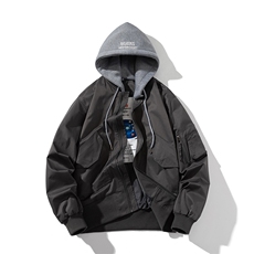 灰色【春秋薄款】带帽可脱