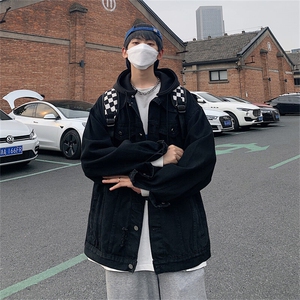 美式牛仔夹克男装秋季高街hiphop港风外套复古潮牌上衣JK556-P78图片
