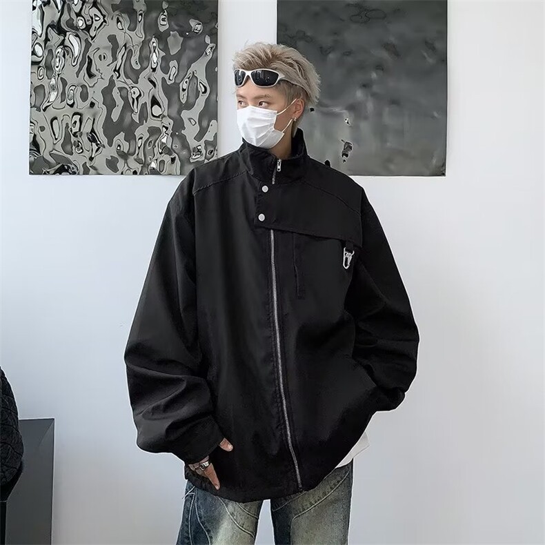 美式潮牌高街设计感小众外套男冬季情侣飞行服机能夹克W5422-P65图片