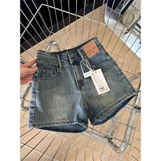 高腰牛仔短裤女夏季设计感显瘦辣妹a字裤美式复古宽松阔腿热裤子，男装牛仔裤，星座1210-1