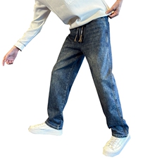 加绒加厚牛仔裤秋冬新款男士宽松直筒裤高品质长裤901N33加绒P68，男装牛仔裤，星座901