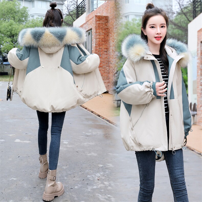 羽绒棉派克服2022年冬季时尚休闲新款女装小个子气质大毛领棉衣，女装棉衣/棉服，关键词