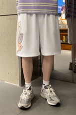 MK37164-P15冰丝短裤男士大码宽松休闲五分裤男运动中裤港风，男装休闲裤，电商A040
