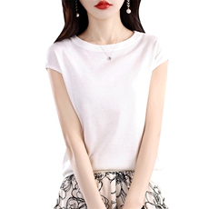 天丝亚麻针织短袖t恤女2025春薄款圆领无袖上衣冰丝背心落肩T恤女，女装羊毛衫，蚂蚁派对工厂直营店