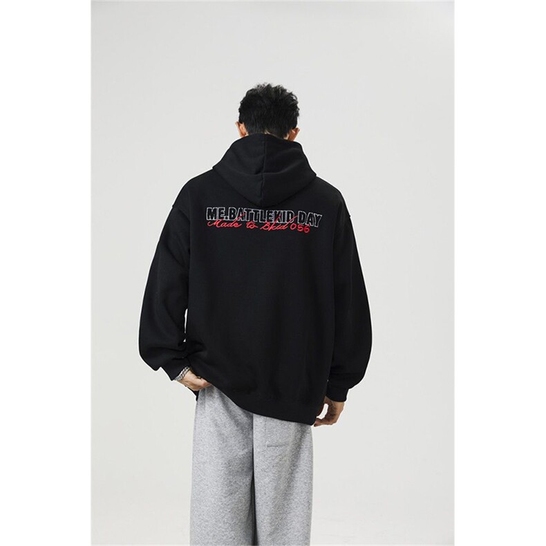 万针刺绣结构设计重磅秋冬全棉高品质美式高街连帽卫衣外套Y7695，男装卫衣，电商A486