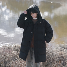 冬季新款90白鸭绒户外纯色宽松长款羽绒服情侣D5186-TP225308，男装羽绒服，电商A102