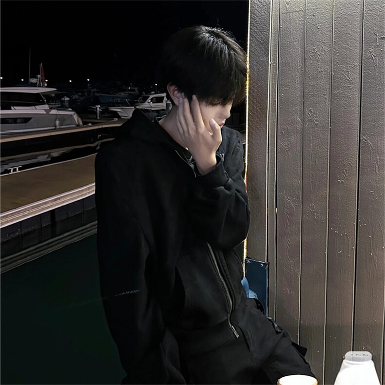 抖音得物高品质二开25秋冬美式重磅宽松结构设计连帽卫衣外套W78,男装卫衣,电商A486