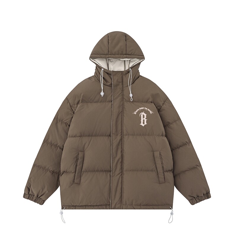 白底23冬季百搭宽松字母印花潮流棉服外套TPMY6161特批P85控148,男装棉衣,电商A268-1