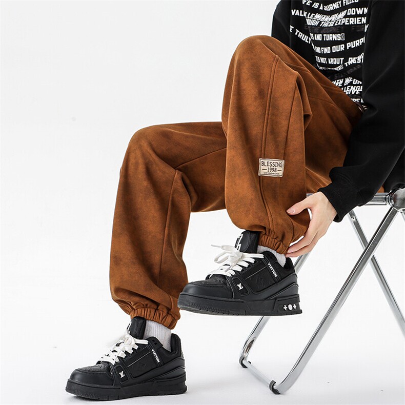 8XL-M春季束脚休闲卫裤男大码痞帅脏脏休闲百搭裤子KZ022特价P40图片
