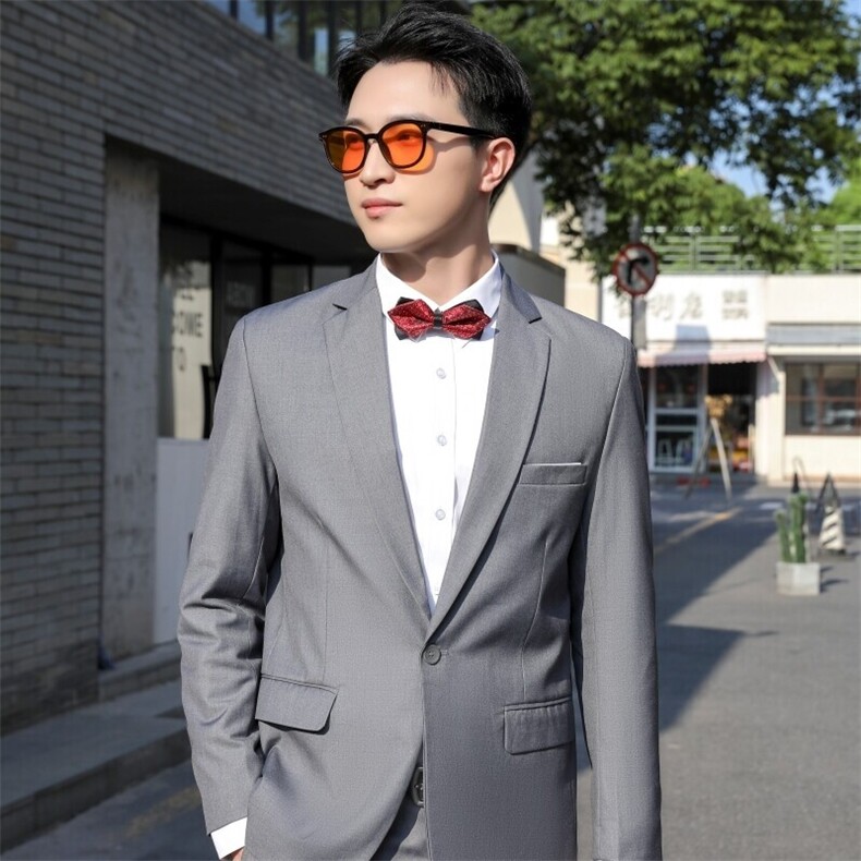 LY8594-XCK-M P126西装伴郎服男上班新郎结婚西服衬衫西裤三件套图片