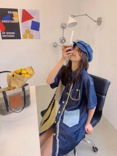 拼接衬衣，女装，YOUER DENG