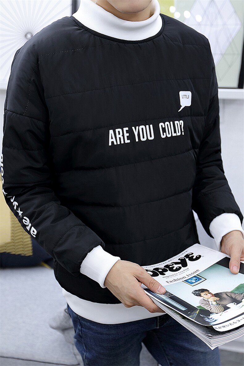 2019冬季新款男士套头加绒加厚棉衣韩版潮流棉服A438-1252-P60,男装棉衣,电商A438