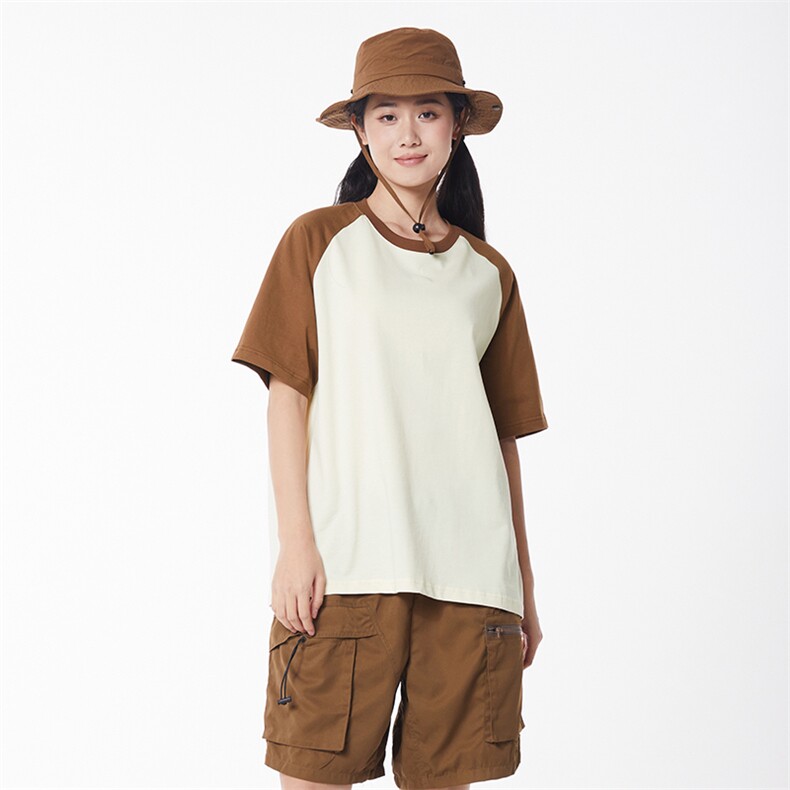 夏季主推拼接落肩港风大码宽松情侣休闲学生班服T恤圆领重磅240克,男装T恤,星座301D-4(原星座1004-4）