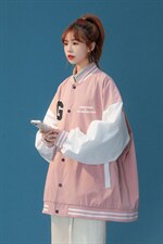 中性风2023秋季新款ins港风潮牌潮流字母印花棒球服G8019p65控88，男装夹克，A247A