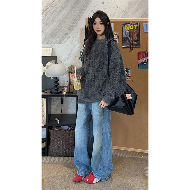 舒适感随性穿搭松弛感毛衣男女同款休闲百搭个性上衣HY609TP60,男装针织衫/毛衣,电商A102B