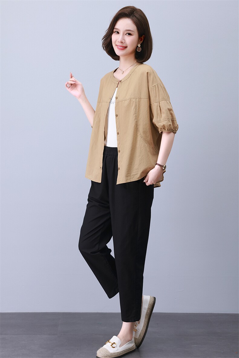 时尚休闲拼接套装女宽松显瘦气质百搭两件套,女装套装/套裙,叶笙衣