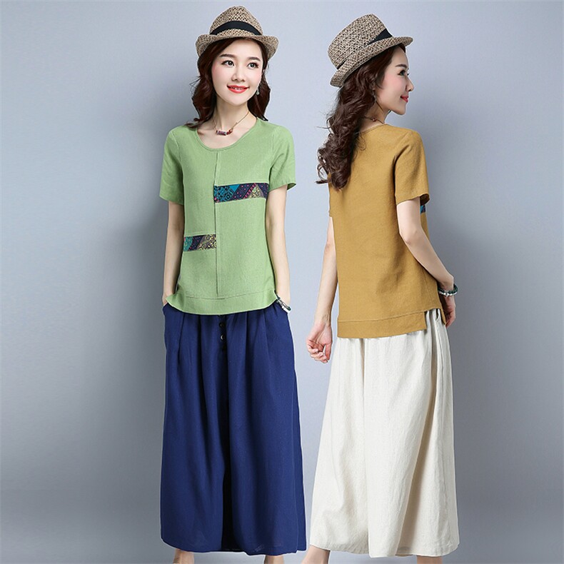 大摆型短袖中长款拼接贴布2021年夏季套装/套裙圆领卡通动漫松紧腰套头，女装套装/套裙，丽影随形