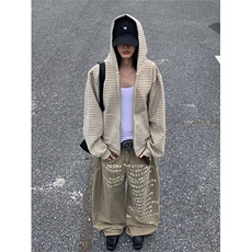 新款卫衣港风宽松简约连帽卫衣开衫男女同款潮流帅气百搭W07p58，男装卫衣，电商D315