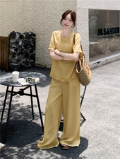 现货210-3272-P165-K218轻奢宽松上衣配阔腿裤2025年夏季，女装套装/套裙，浙宝210（原浙宝191）