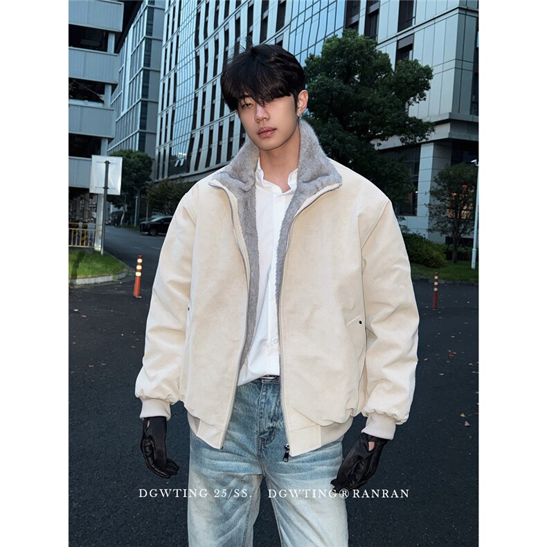 原创报备不投/双色貂毛座山雕PU皮棉衣加厚冬季外套男装A3719p88，男装棉衣，四季星座1118-1